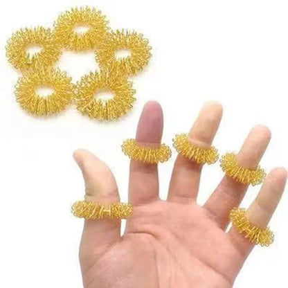 Stainless Steel Acupressure Finger Massage Rings
